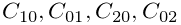 C_{10},C_{01},C_{20},C_{02}