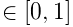 \in[0,1]