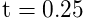 \mathrm{t}=0.25