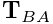 {\bf T}_{BA}
