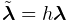 \tilde{\boldsymbol{\lambda}}=h\boldsymbol{\lambda}