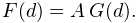 F(d)=A\,G(d).