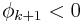 \phi _{{k+1}}<0