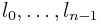 l_{0},\ldots,l_{{n-1}}