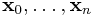 {\bf x}_{0},\ldots,{\bf x}_{n}