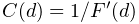 C(d)=1/F^{\prime}(d)